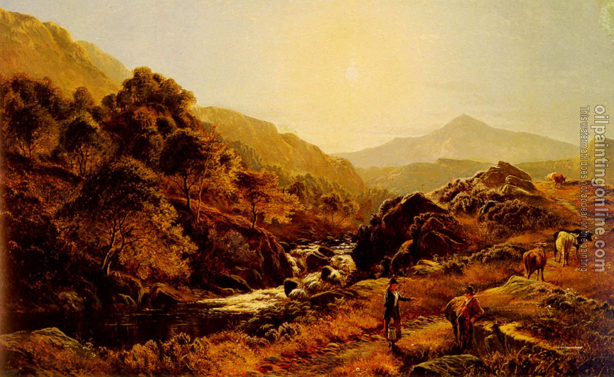 Percy, Sidney Richard - Figures On A Path By A Rocky Stream